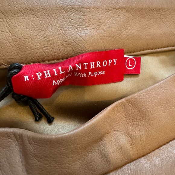 NWT*n:Philanthropy Pencil Skirt in Brown Faux Leather - Women's Large - Picture 4 of 8